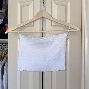 Garage White Scrunched Tube Top